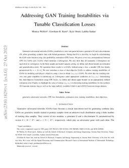 Addressing GAN Training Instabilities via Tunable Classification Losses