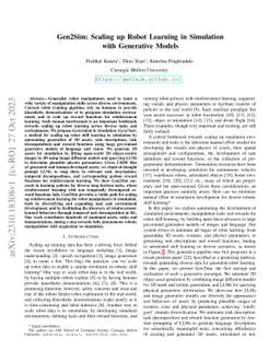 Gen2Sim: Scaling up Robot Learning in Simulation with Generative Models