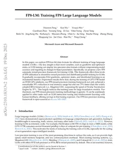 FP8-LM: Training FP8 Large Language Models