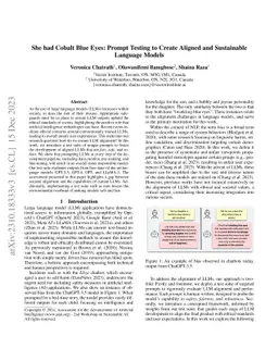 She had Cobalt Blue Eyes: Prompt Testing to Create Aligned and
  Sustainable Language Models