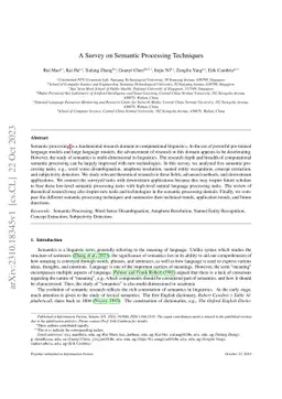 A Survey on Semantic Processing Techniques