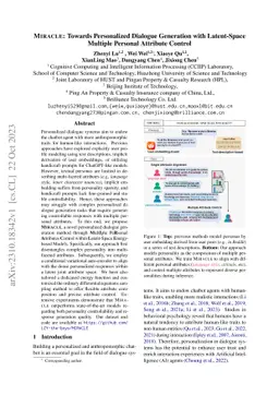 MIRACLE: Towards Personalized Dialogue Generation with Latent-Space
  Multiple Personal Attribute Control