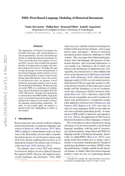 PHD: Pixel-Based Language Modeling of Historical Documents