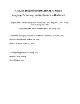 A Review of Reinforcement Learning for Natural Language Processing, and
  Applications in Healthcare