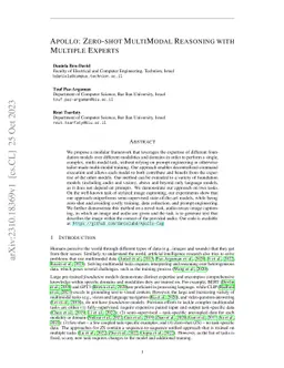 Apollo: Zero-shot MultiModal Reasoning with Multiple Experts