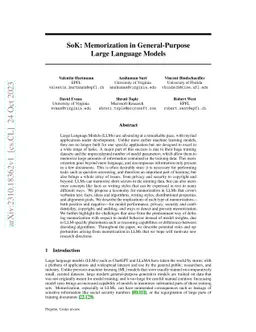 SoK: Memorization in General-Purpose Large Language Models