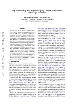 SQLformer: Deep Auto-Regressive Query Graph Generation for Text-to-SQL
  Translation