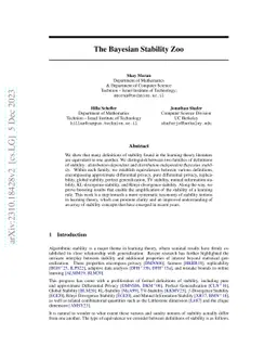 The Bayesian Stability Zoo