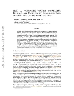 M3C: A Framework towards Convergent, Flexible, and Unsupervised Learning
  of Mixture Graph Matching and Clustering