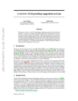 LLMSTEP: LLM proofstep suggestions in Lean
