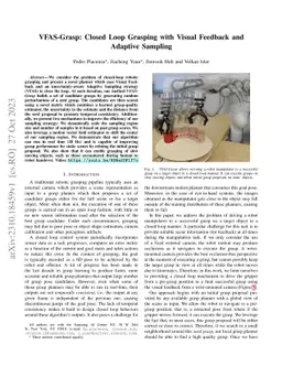 VFAS-Grasp: Closed Loop Grasping with Visual Feedback and Adaptive
  Sampling