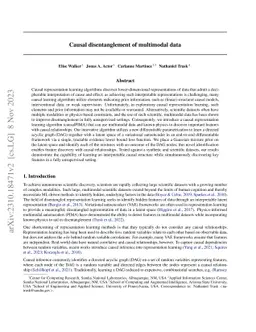 Causal disentanglement of multimodal data