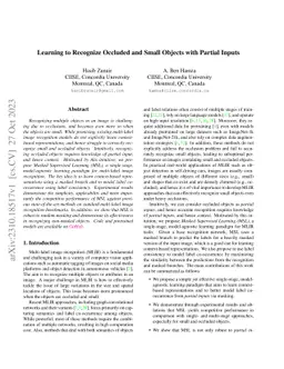 Learning to recognize occluded and small objects with partial inputs