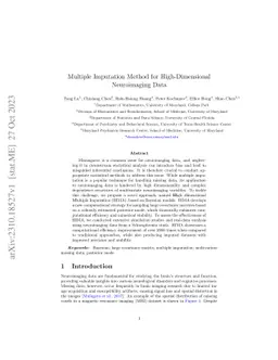 Multiple Imputation Method for High-Dimensional Neuroimaging Data