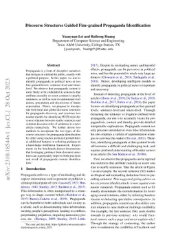 Discourse Structures Guided Fine-grained Propaganda Identification