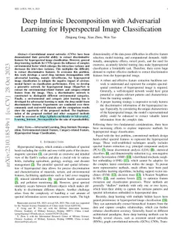 Deep Intrinsic Decomposition with Adversarial Learning for Hyperspectral
  Image Classification