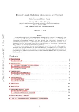 Robust Graph Matching when Nodes are Corrupt