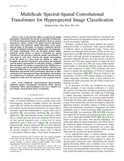 MultiScale Spectral-Spatial Convolutional Transformer for Hyperspectral
  Image Classification