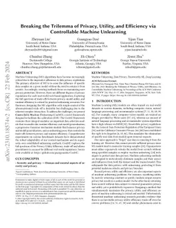 Breaking the Trilemma of Privacy, Utility, Efficiency via Controllable
  Machine Unlearning