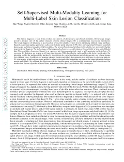 Self-Supervised Multi-Modality Learning for Multi-Label Skin Lesion
  Classification