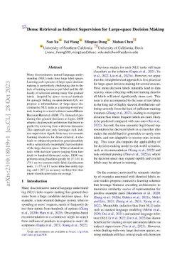 Dense Retrieval as Indirect Supervision for Large-space Decision Making