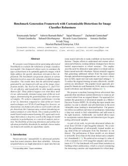 Benchmark Generation Framework with Customizable Distortions for Image
  Classifier Robustness