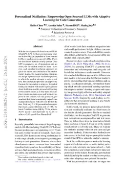 Personalised Distillation: Empowering Open-Sourced LLMs with Adaptive
  Learning for Code Generation