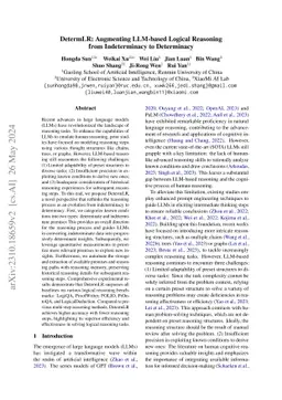 DetermLR: Augmenting LLM-based Logical Reasoning from Indeterminacy to
  Determinacy