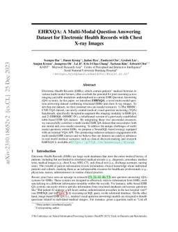 EHRXQA: A Multi-Modal Question Answering Dataset for Electronic Health
  Records with Chest X-ray Images
