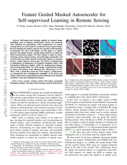 Feature Guided Masked Autoencoder for Self-supervised Learning in Remote
  Sensing