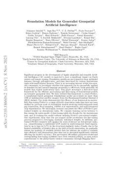 Foundation Models for Generalist Geospatial Artificial Intelligence