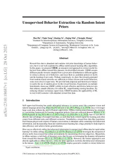 Unsupervised Behavior Extraction via Random Intent Priors