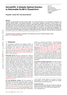 KernelGPA: A Globally Optimal Solution to Deformable SLAM in Closed-form