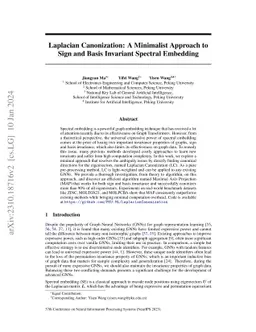 Laplacian Canonization: A Minimalist Approach to Sign and Basis
  Invariant Spectral Embedding