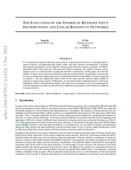 The Evolution of the Interplay Between Input Distributions and Linear
  Regions in Networks