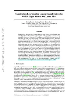 Curriculum Learning for Graph Neural Networks: Which Edges Should We
  Learn First