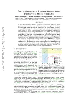 Pre-training with Random Orthogonal Projection Image Modeling