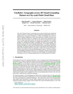 CityRefer: Geography-aware 3D Visual Grounding Dataset on City-scale
  Point Cloud Data