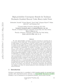 High-probability Convergence Bounds for Nonlinear Stochastic Gradient
  Descent Under Heavy-tailed Noise