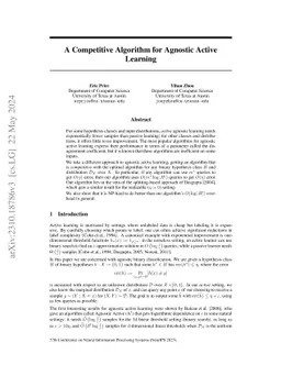 A Competitive Algorithm for Agnostic Active Learning