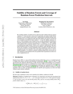 Stability of Random Forests and Coverage of Random-Forest Prediction
  Intervals