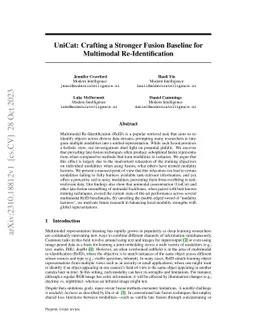UniCat: Crafting a Stronger Fusion Baseline for Multimodal
  Re-Identification