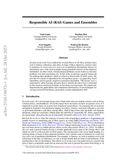 Responsible AI (RAI) Games and Ensembles