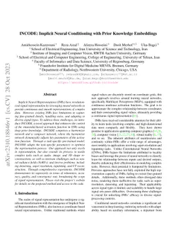 INCODE: Implicit Neural Conditioning with Prior Knowledge Embeddings