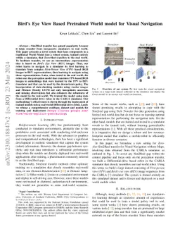 Bird's Eye View Based Pretrained World model for Visual Navigation