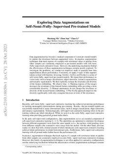 Exploring Data Augmentations on Self-/Semi-/Fully- Supervised
  Pre-trained Models