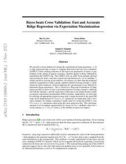 Bayes beats Cross Validation: Efficient and Accurate Ridge Regression
  via Expectation Maximization