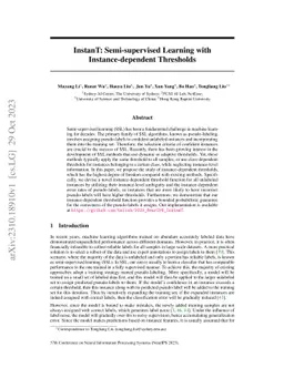 InstanT: Semi-supervised Learning with Instance-dependent Thresholds