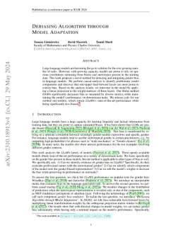 Debiasing Algorithm through Model Adaptation