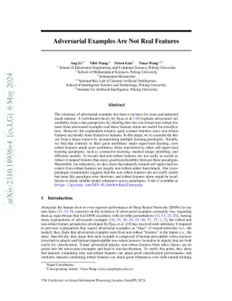 Adversarial Examples Are Not Real Features
